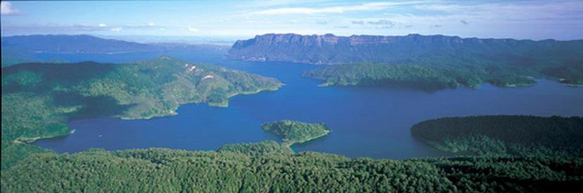 aerial view of lake